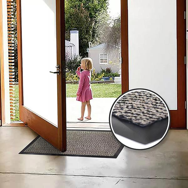 Beige Black Heavy Duty Barrier Mats Non Slip Rubber Mat Hard Wearing Indoor And Outdoor