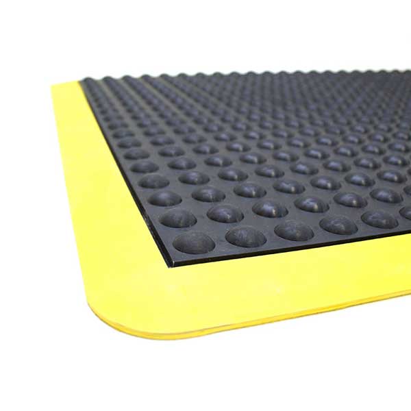 Heavy Duty Safety Floor Bubble Mat with Yellow Edges