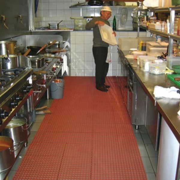 Slip-Resistant Vinyl Matting for Wet and Oily Food Zones